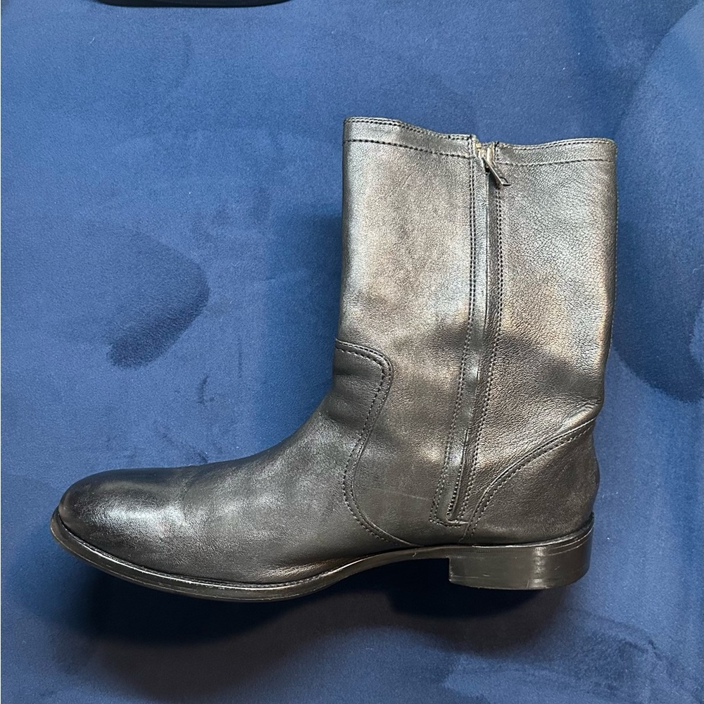 Cole Haan Men's Cole Haan Black Leather Side Zip Boots NikeAir Sole Men's 11 - Picture 3 of 8